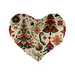 Christmas Tree Snow Standard 16  Premium Flano Heart Shape Cushions Front
