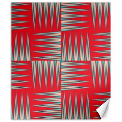 Zigzag Pattern Chevron Red Canvas 20  X 24  by Bedest