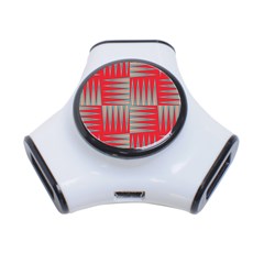 Zigzag Pattern Chevron Red 3-port Usb Hub