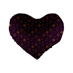 Moon Stars Pattern Standard 16  Premium Heart Shape Cushions by Sabxi