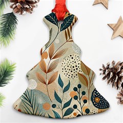 Leaves Pattern Flora Christmas Tree Ornament (two Sides) by Sabxi