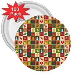 Template Christmas Pattern 3  Buttons (100 Pack)  by Proyonanggan