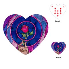 Enchanted Rose Stained Glass Playing Cards Single Design (heart) by Cemarart