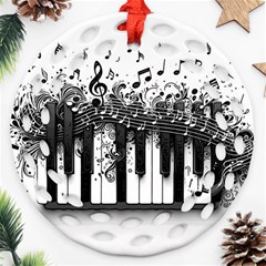 Piano Sounds Round Filigree Ornament (two Sides) by RiverRootz