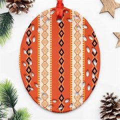 Geometrical Geometric Pattern Oval Filigree Ornament (two Sides) by Sabxi