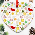 Pattern Seamless Texture Fruit Heart Ornament (Two Sides) Back