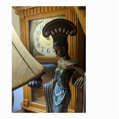 Erte Figurine And A Clock Small Garden Flag (two Sides) by bestdesignintheworld