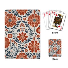 Retro Scandinavian Nordic Flowers Pattern 3 Playing Cards Single Design (rectangle) by violetheavensky