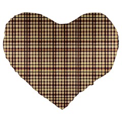 Retro 60s 50s Plaid Pattern 3 Large 19  Premium Flano Heart Shape Cushions by violetheavensky