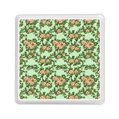 Retro 1880s Flowers Pattern 5 Memory Card Reader (square)