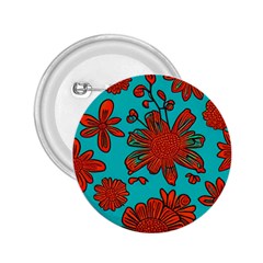 Mid Century Retro Floral 1970s 1960s Pattern 103 2 25  Buttons