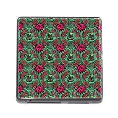 Retro 1880s Flowers Pattern 3 Memory Card Reader (square 5 Slot) by violetheavensky