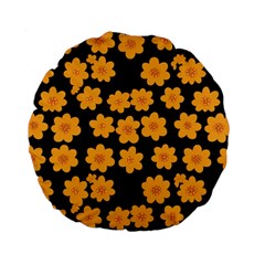 Retro 40s 50s Flowers Pattern Halloween 4 Standard 15  Premium Flano Round Cushions by violetheavensky