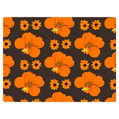 Retro 40s 50s Flowers Pattern Halloween 2 Two Sides Premium Plush Fleece Blanket (baby Size)