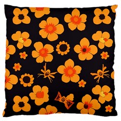 Retro 40s 50s Flowers Pattern Halloween Large Cushion Case (two Sides) by violetheavensky