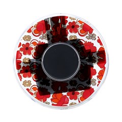 Mid Century Retro Floral 1970s 1960s Pattern 91 On-the-go Memory Card Reader by violetheavensky