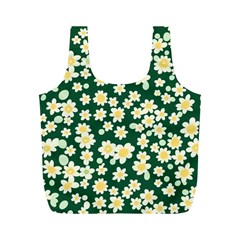 Mid Century Retro Floral 1970s 1960s Pattern 93 Full Print Recycle Bag (m) by violetheavensky