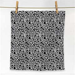 Black White Giraffe Pattern Face Towel by DinkovaArt