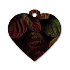 Leaves Plant Contrast Carved Nature Dog Tag Heart (two Sides) by Tsamara