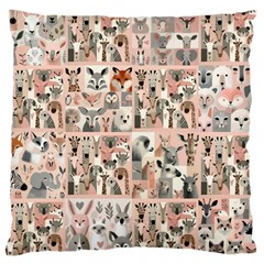 Mix Animals Large Cushion Case (two Sides) by DinkovaArt