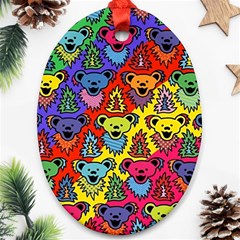 Grateful Dead Jam Bears Oval Ornament (two Sides) by Tsamara