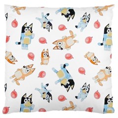 Bluey, Bluey Merch, Bluey Pattern, Bluey Bluey, Bingo, Bluey Design, Bluey Dog Large Premium Plush Fleece Cushion Case (one Side)