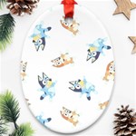 Bluey, Bluey merch, Bluey pattern, Bluey Bluey, bingo, Bluey design, bluey dog Oval Ornament (Two Sides) Back