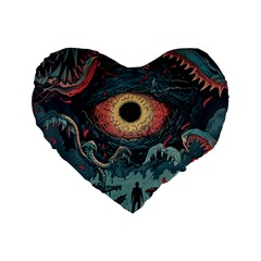 Monsters Nightmare Standard 16  Premium Heart Shape Cushions by Tsamara