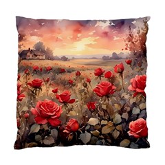 Roses Flower Field Sunset Nature Standard Cushion Case (two Sides)