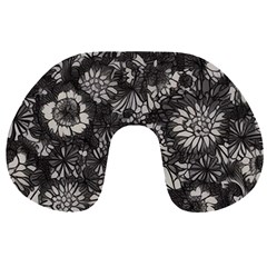 Mid Century Retro Floral 1970s 1960s Pattern 71 Travel Neck Pillow by violetheavensky