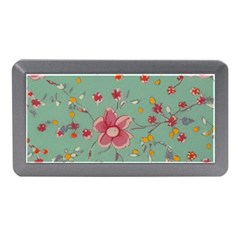 Mid Century Retro Floral 1970s 1960s Pattern 79 Memory Card Reader (mini)