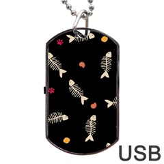 Pattern Design Seamless Fishbone Dog Tag Usb Flash (one Side) by Tsamara