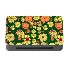 Mid Century Retro Floral 1970s 1960s Pattern 68 Memory Card Reader With Cf