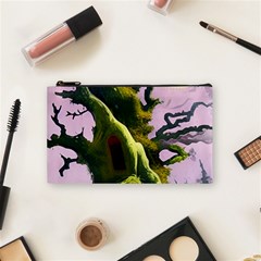Outdoors Night Full Moon Setting Scene Woods Light Moonlight Nature Wilderness Landscape Cosmetic Bag (small) by Posterlux