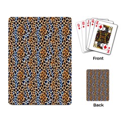 Blue Brown Leopard Playing Cards Single Design (rectangle) by DinkovaArt