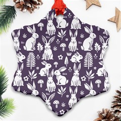 Easter Bunny Pattern Snowflake Ornament (two Sides) by Valentinaart