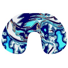 Trippy Dippy Bears Blue Dancing Greatful Dead Skull Steal Your Face Travel Neck Pillow by Salmanaz77