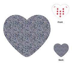 Blue Black Snake Pattern Playing Cards Single Design (heart) by DinkovaArt