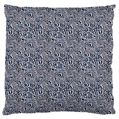 Blue Black Snake Pattern Large Cushion Case (two Sides) by DinkovaArt